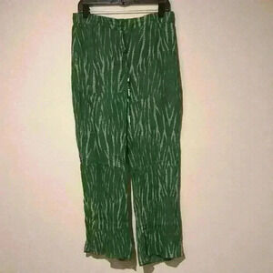 Zara boho flowy wide leg many’s, green print, medium